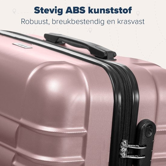 TRVLMORE - Koffer - Handgepäck - 54x36x20cm - 38L - Rose gold