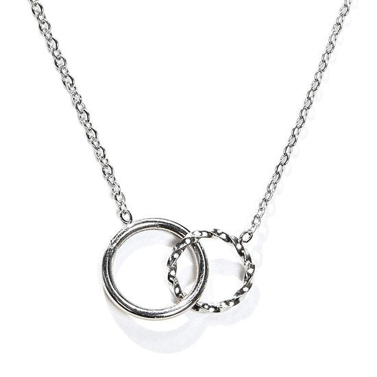 Laura Ferini Damen Halskette Per Sempre Silber - Silber Halskette mit Anhänger - 18K Weißgold vergoldet - Halskette - Halskette - Schmuck - Damen Halskette mit Anhänger