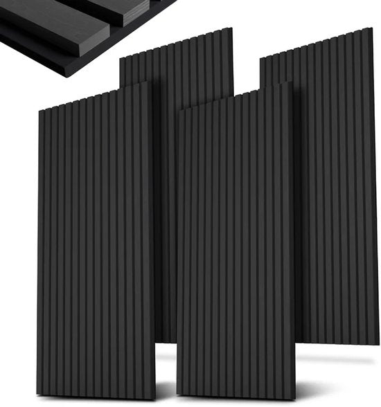 Akustik-Wandpaneele - 4er-Set - Dunkelgrau