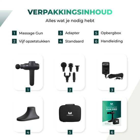 Massagerr® Massage Gun PRO - Massagegerät Professional - Inkl. Ständer und Etui - Massagepistole - Leistungsstarker Akku für lange Batterielebensdauer - Sport- und Relaxmassage - Massagegeräte - Massagepistole - Massagegeräte