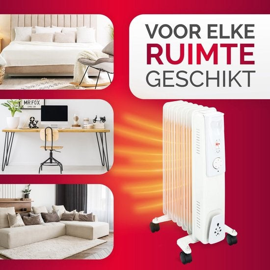 alpina Elektro-Ã–lradiator - Heizgerät mit Thermostat - Elektroheizung - Zusatzheizung - 1500W - Weiß