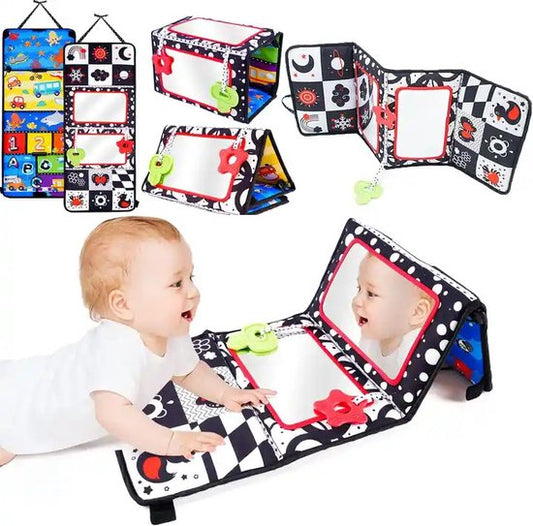 MontiPlay® Bauchtrainer Baby - Kussbuch Baby - Babyspielzeug 6 Monate - Lernspielzeug - Tummy Time - Montessori - Sensorik