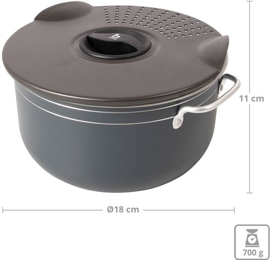 Bo-Camp – Kochgeschirrset – Trekking – 5-teilig – Keramikbeschichtung – Aluminium