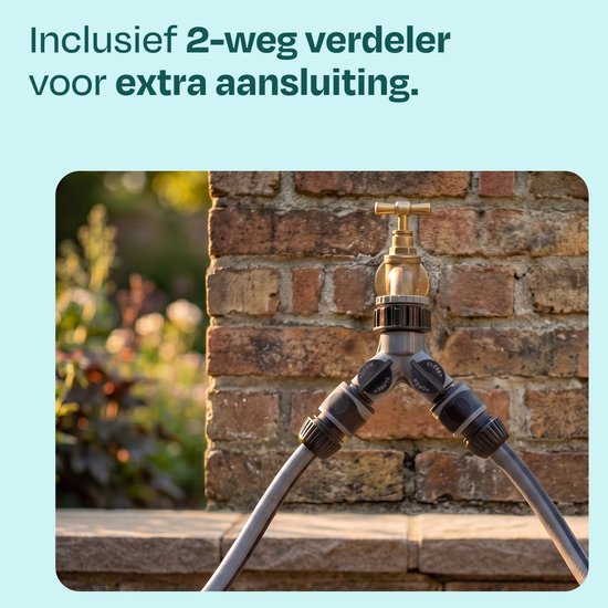 VONROC Automatische Schlauchtrommel – Wandschlauchbox – inkl. 20 m Premium-Gartenschlauch, Spritzpistole mit 8 Sprühstufen und Anschlüssen – schwarz/grau