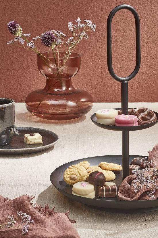 Mica Decorations Rama Etagere 2 Schichten - H36 x Ø28 cm - Metall - Schwarz