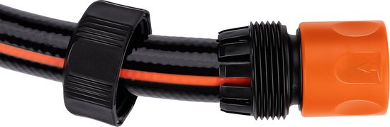 BLACK+DECKER Gartenschlauch Schnellkupplung - mit Wasserstop - 5/8'-3/4' - ⌀16-19 mm - Kunststoff - Schwarz/Orange