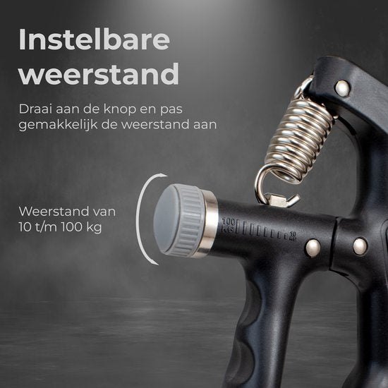Verstellbarer Handtrainer - 10 bis 100 KG - Digitaler Hand Squeezer - Fitness-Finger-Trainer - Grip Trainer - Schwarz