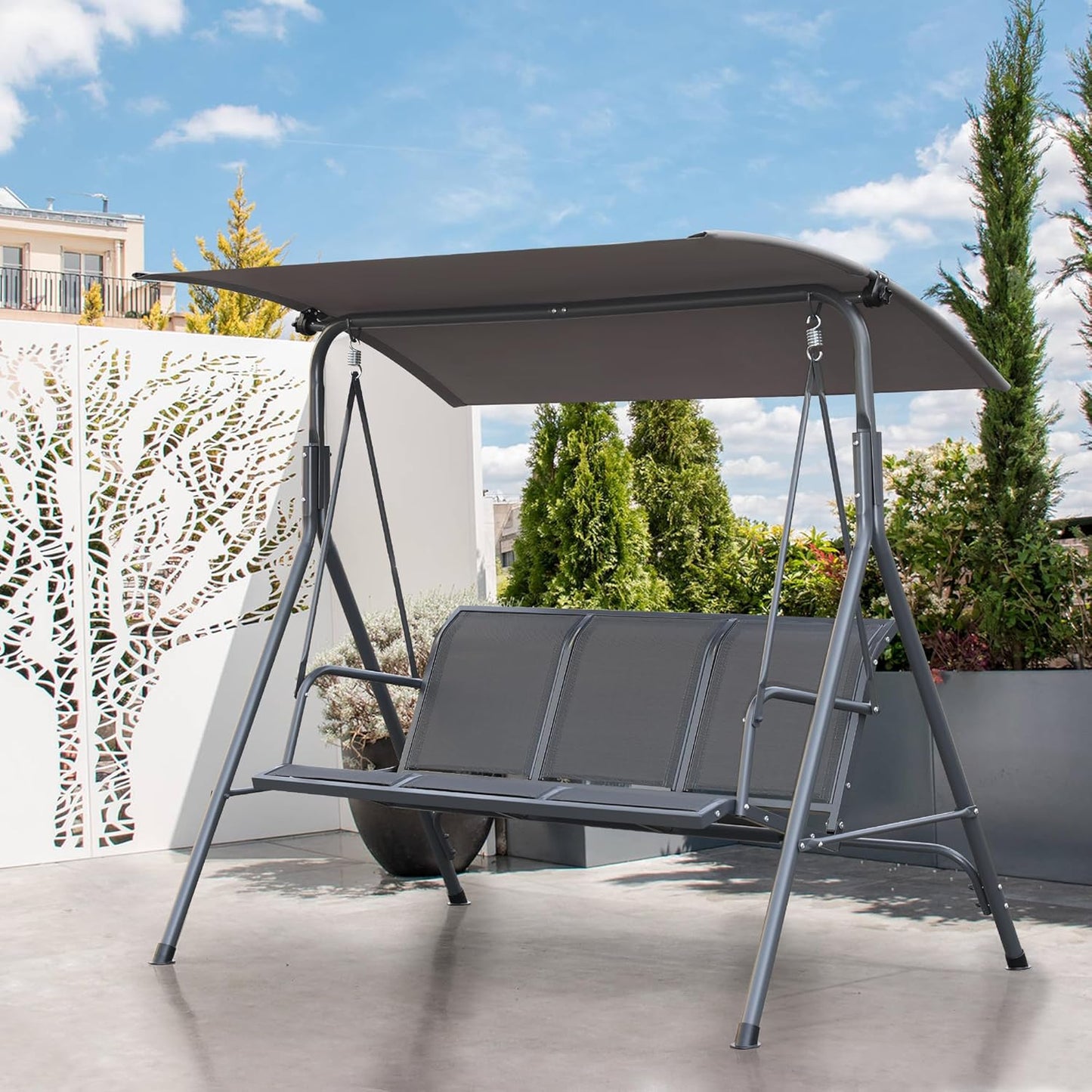 Angel Living Gartenschaukel - 3 Sitze - Dach - Teslin Stuhl - 170x110x152 cm - Teslin