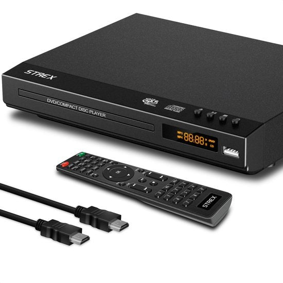 Strex DVD-Player - Mit HDMI - Full HD 1080P - Fernbedienung - USB & RCA - Region Free - Schwarz