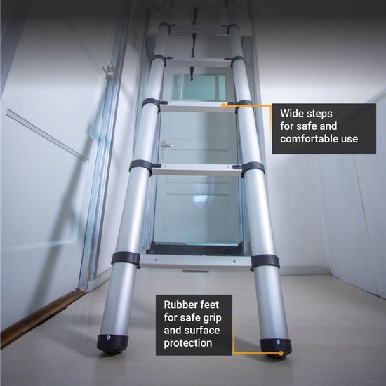 Batavia Telescopic Vlizotrap 2.30m - 2.70m Giraffe Air® - Kompaktes, benutzerfreundliches Design mit Griff, breite Stufen für Sicherheit, schnell zu installieren