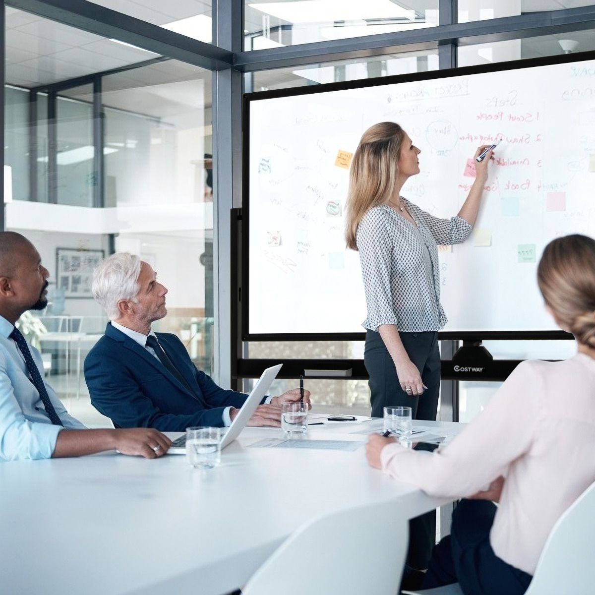 Coast doppelseitige magnetische mobile Whiteboard mobile rollende weiße Wandtafel für Büro schwarz