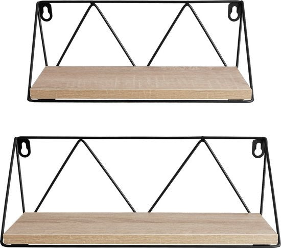 tectake - 2 Wandregale Rockport Industrie hellbraun - 404432