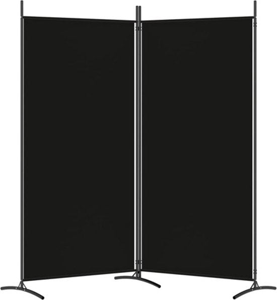 vidaXL – Raumteiler – mit – 2 – Paneelen – 175 x 180 – cm – Stoff – schwarz