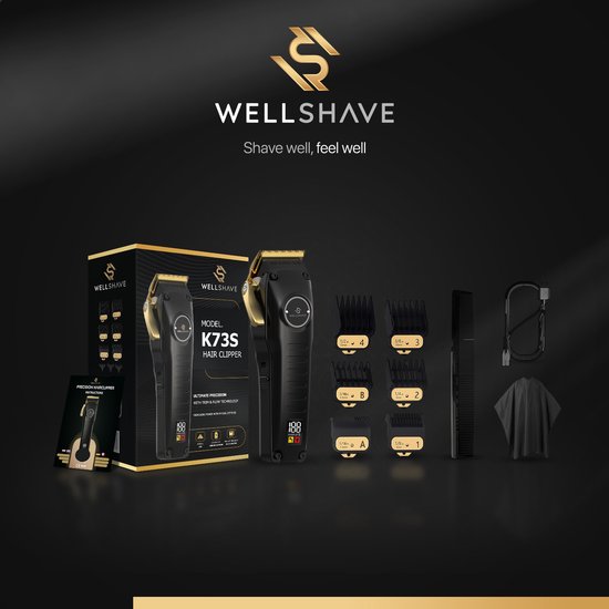 Wellshave Clippers Men Pro - Trimmer für Kopf & Bart - Clippers Men Head Hair - Haartrimmer Men - Haarschneider - Trimmer