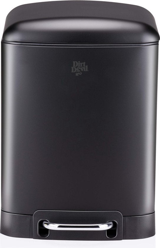 Dirt Devil Treteimer 30 Liter – Abfallbehälter mit Soft-Close-Mechanismus – Mülleimer mit herausnehmbarem Inneneimer – für Küche und Bad – 34,5 x 32,5 x 61,5 – Edelstahl – Schwarz