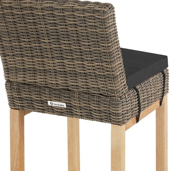 tectake - Barhocker Latina aus Korbgeflecht - Hochstuhl - Hocker - Küchenhocker - natur - 404801 - Poly-Rattan