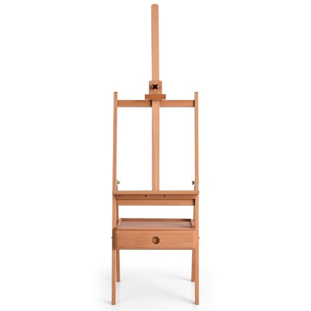 Coast Art-Ezel Floor Painter's Easel mit Schublade aus Buchenholz Painter's Easel mit verstellbarem Regal Natur
