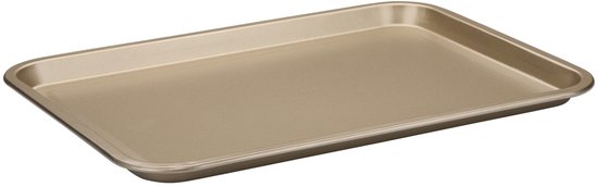 alpina Backblech 35 x 24 cm – Antihaftbeschichtung für einfaches Lösen von Backwaren – Ideal für Kekse, Gebäck und Aufläufe – Leicht zu reinigen – Rechteckige Form – Farbe: Gold