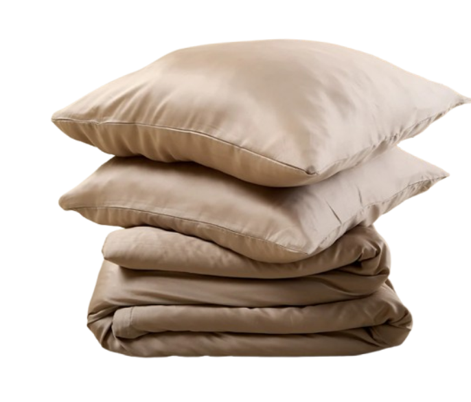 Sjumo Tencel™ Satin Bettbezug - Ultra weich & atmungsaktiv - 140x220 cm - Honey Glow - inklusive Kopfkissenbezug