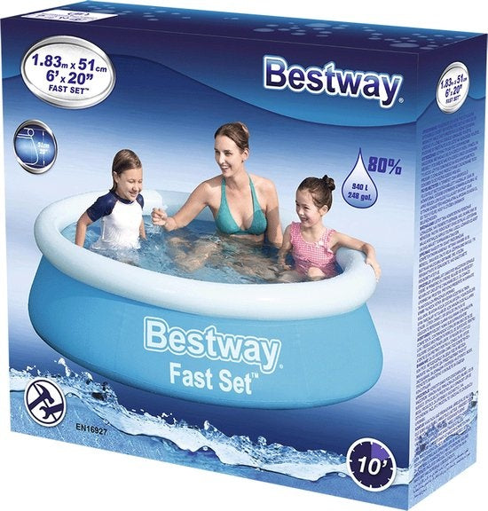 Bestway Kinderpool - Ã˜ 183 cm - Modell 57392 - Aufblasbarer Rand