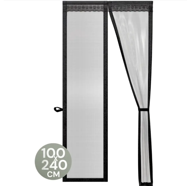 O'DADDY Türvorhang Deluxe Fiber – Schwarz – 100 x 240 cm – Magnetischer Fliegenschutzvorhang