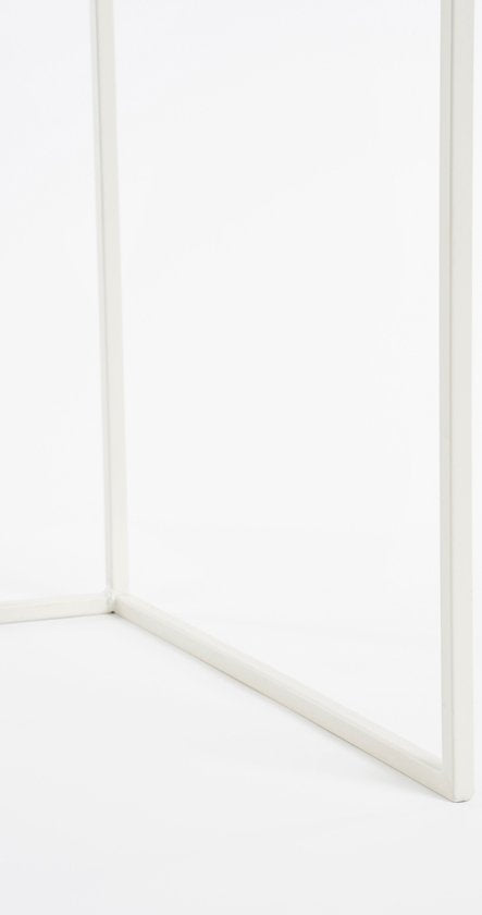 Mica Decorations Odile Outdoor Beistelltisch - 2er Set - L38 x B38 x H48 cm - Metall - Braun, Weiß