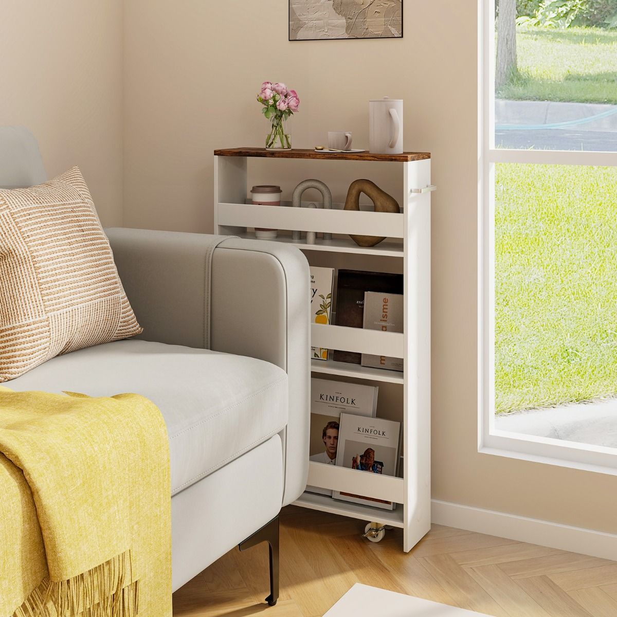 Coast Kräuterregal mobil - 4-lagig - Schmal - 48 x 13 x 81 cm - Weiß