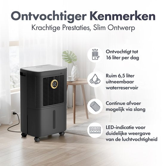 Komodo Luftentfeuchter – 16 l pro Tag – Schlafzimmer, Badezimmer, Haus & Keller – Luftentfeuchter – Wasch- und Trocknungsfunktion – Verhindert Schimmelbildung – Komodo
