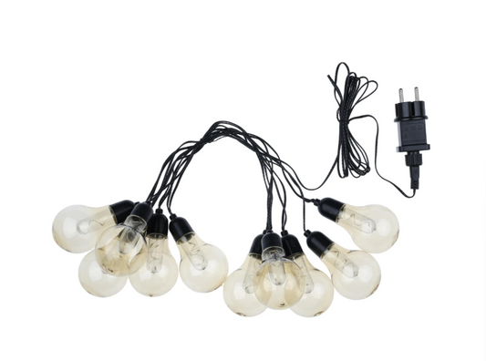 LED-Lichterkette, schwarz – 10 Lampen – E27 – Warmweiß – 570 cm