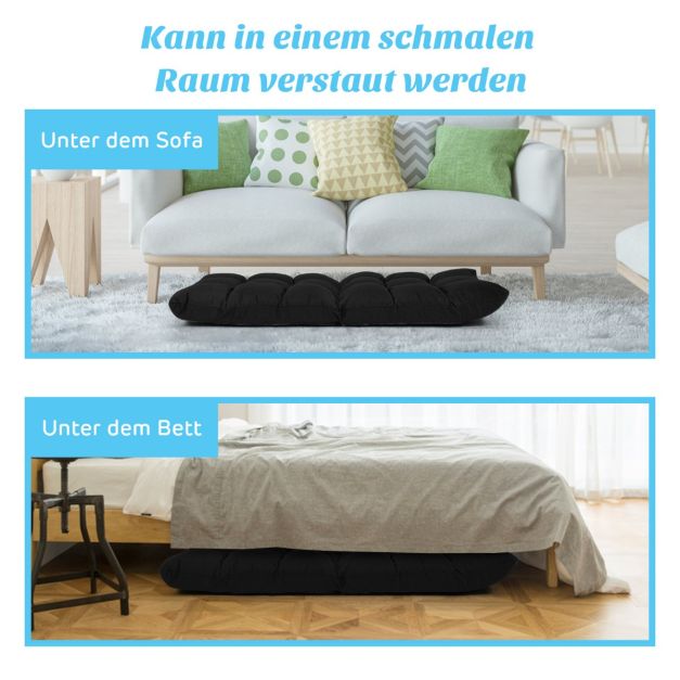 Coast Verstellbarer Bodensessel – 14 Rückenlehnenpositionen – 106,5 x 55,5 x 10 cm – Schwarz