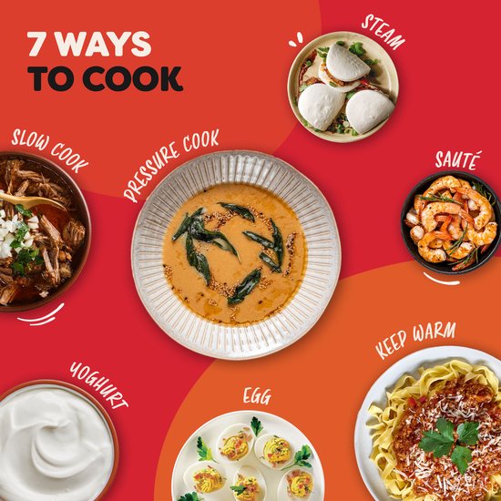 Instant Pot Rio 5,7 l Multikocher – 7-in-1-Schnellkochtopf – Slow Cooker – Dampfgarer – Joghurtbereiter – Bis zu 6 Portionen – Verbesserte Dampfabgabe