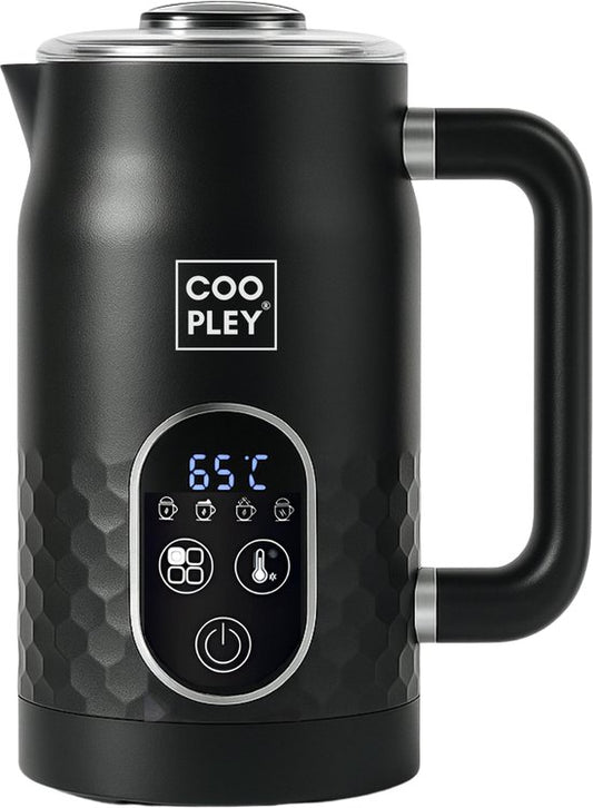 Milchaufschäumer - Elektrischer Milchaufschäumer - Schwarz - 4-in-1 - 500W - MF0803 PRO - Vollständigstes Set - Coopley