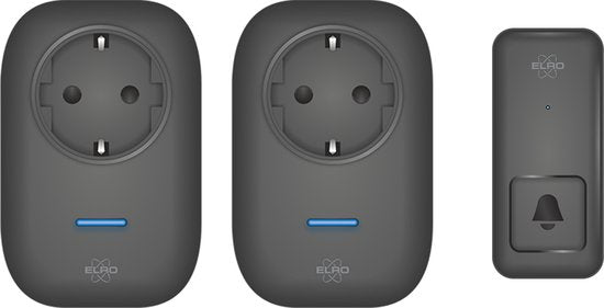 ELRO DB4000 Wireless Kinetic Doorbell Set - Niederländische Version - mit 2x Steckempfänger mit Steckdose - keine Batterien erforderlich