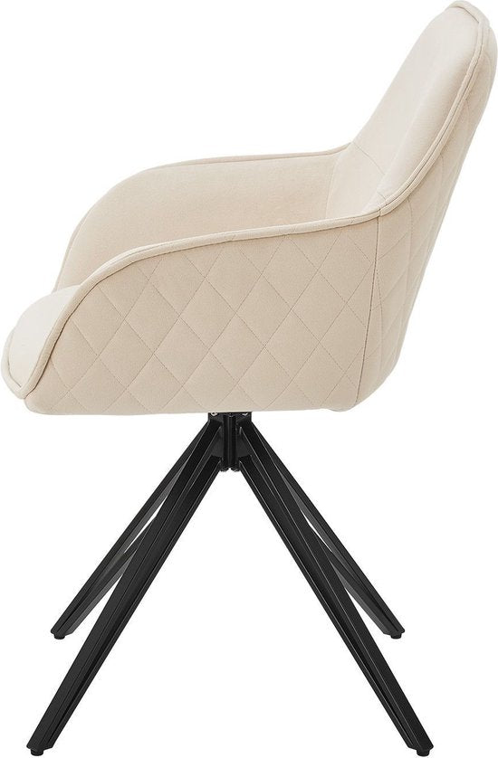 Esszimmerstuhl / Drehstuhl / Eimerstuhl Clyde - Beige - Metallgestell