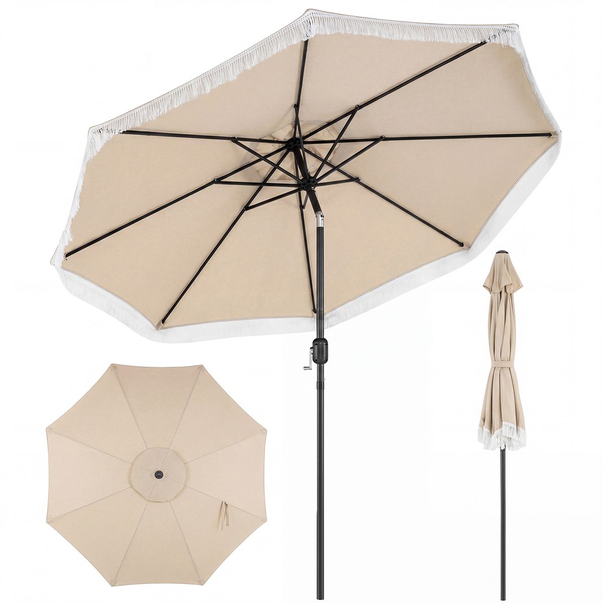Coast-Sonnenschirm mit Schwenk- und Neigungsfunktion – 270 cm Durchmesser – stabile Metallstreben – beige
