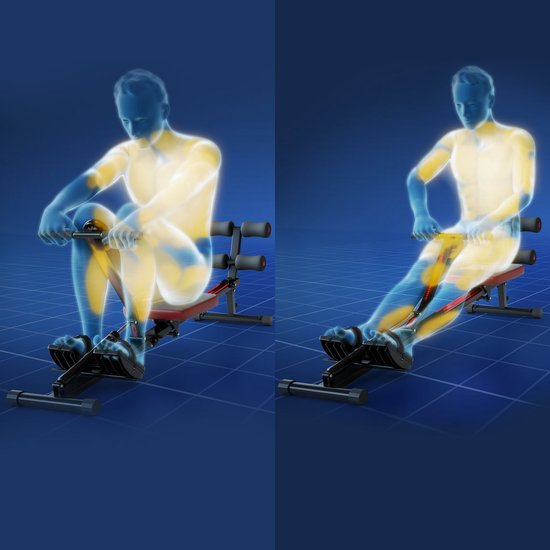 Kendox RowShaper - Fitness-Rudergerät für Zuhause - Mit LCD-Display - Belastbar bis 120 kg