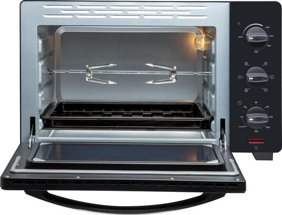Inventum OV307B - Freistehender Umluftofen - Rotisserie - 30 Liter - 1600 Watt - 6 Programme - Schwarz