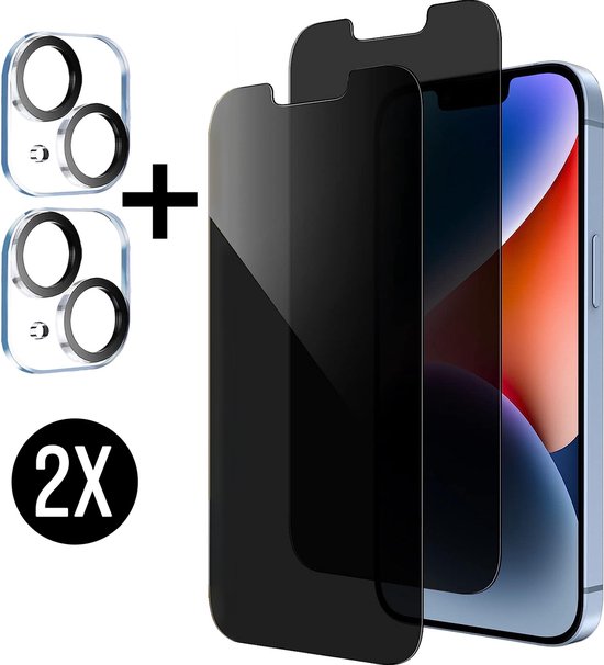 Podec 2x Displayschutzfolie und 2x Kameralinsenschutz für iPhone 13 - gehärtetes Schutzglas - transparent und kratzfest - gehärtete Glasabdeckung