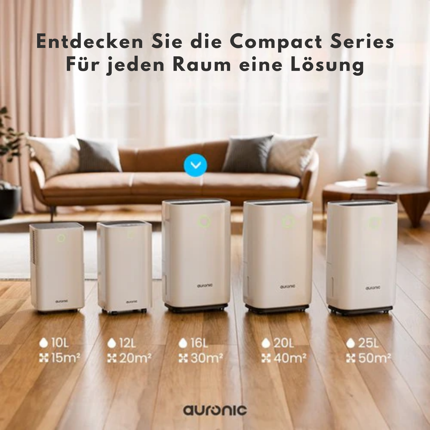 Auronic Luftentfeuchter - 16 l Kapazität pro Tag - Wash-Dry-Funktion - Nachtmodus - Für Schlafzimmer & Wohnzimmer - Weiß & Kunststoff