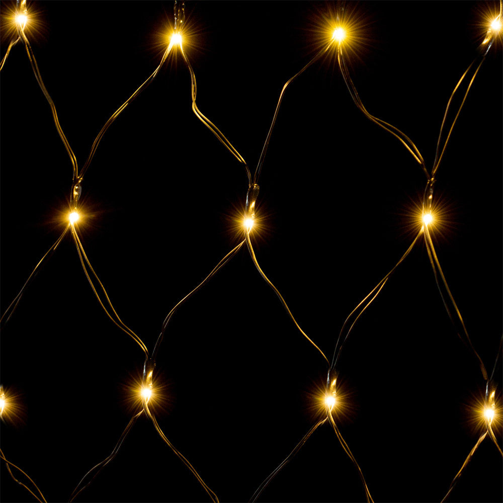 Deuba-Weihnachtslichternetz mit 160 warm-weißen LEDs | für den Innen- und Außenbereich | 200 x 150 cm | MIT Fernbedienung