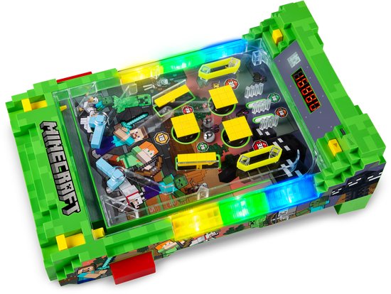A Ambassador® Minecraft Pinball Machine - Offiziell lizenziert - Arcade Pinball - Mini Pinball Machine - Spielmaschine - Punktezähler - Tischplatte - Spiele für Kinder - Erwachsene - Das große Spielzeugbuch 2025