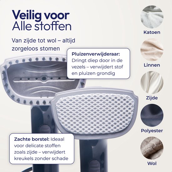 Kleiderdampfer 300 ml – 2 Aufsätze – Dampfgerät für Kleidung – Kleiderdampfer – Reisebügeleisen – Handdampfer – Steamer – Qualiz®