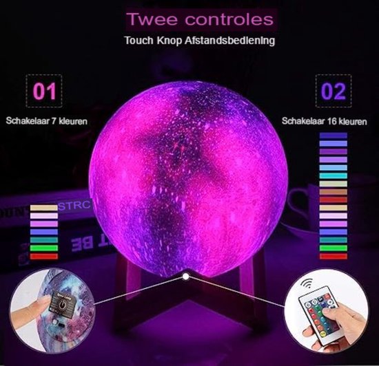 Mondlampe - 15 CM - Lila - 18x15x15 cm