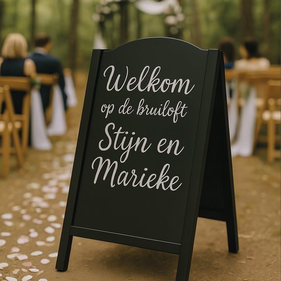 BRASQ Kreidetafel „Elegance“ Schwarz – 70 x 130 cm – Kreidetafel – Werbetafel – Straßentafel – beidseitig beschreibbar – für den Innen- und Außenbereich – Gastronomie