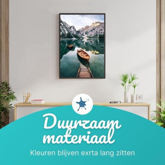 Rubye Malen nach Zahlen Erwachsene - See und Berge - inklusive Pinsel - Leinwand Malen nach Zahlen - 40x50cm