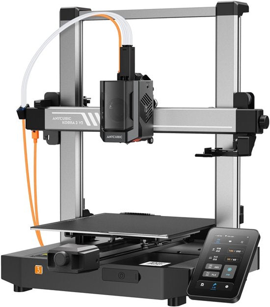 Anycubic Kobra 3 V2 Combo 3D-Drucker – 4/8-Farben ACE Pro Multicolor – 600 mm/s Geschwindigkeit – LeviQ 3.0 Auto-Leveling – 255 × 255 × 260 mm Bauvolumen – Vibrationskompensation – 720p-Kamera – Sofort druckbereit
