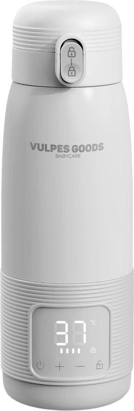 Vulpes Goods® BabyCare - Thermosflaschenwärmer für unterwegs - 500ML - Flaschenwärmer - Edelstahl - 6400 mAh - 500ML - Wiederaufladbar - Kabellos & tragbar - Für alle Arten von Babyflaschen - mit Wärmespeicherung - Babynahrung - PRO V2