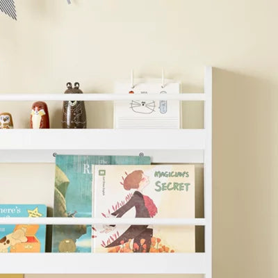SoBuy Kinderbücherschrank – 4 Einlegeböden – 80 x 12 x 118 cm – Weiß
