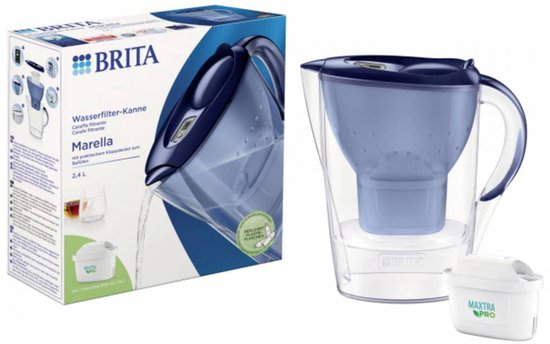 BRITA Marella Wasserfilterkanne 2,4 l Blau + MAXTRA PRO Wasserfilter 1051119