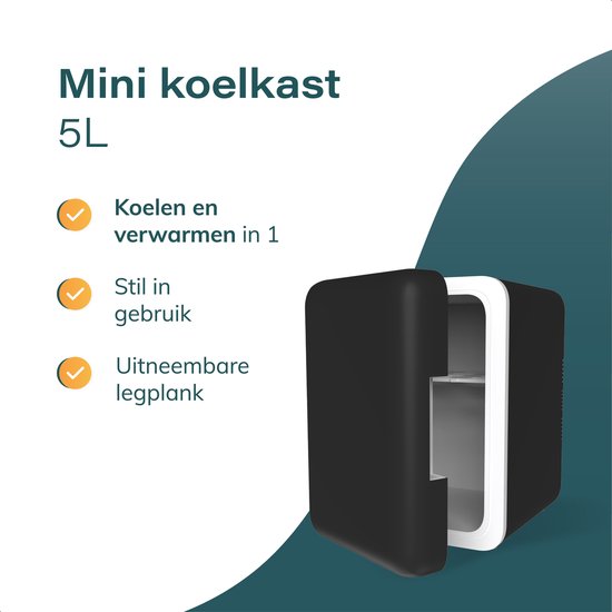 Soft & Silky Mini-Kühlschrank - 5L - Lebensmittel & Getränke - Hautpflege - Organizer - 12V & 230V - Kühlen & Heizen - Schwarz